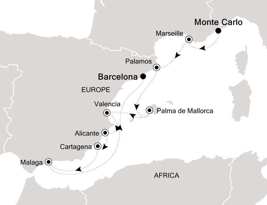 Mediterranean Cruise Itinerary Map