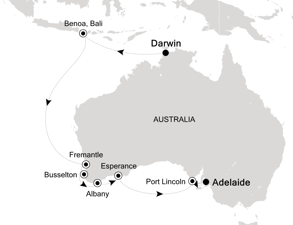 Australia & New Zealand Cruise Itinerary Map