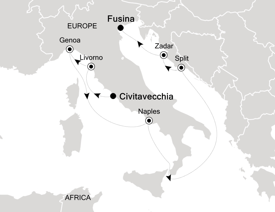 Mediterranean Cruise Itinerary Map