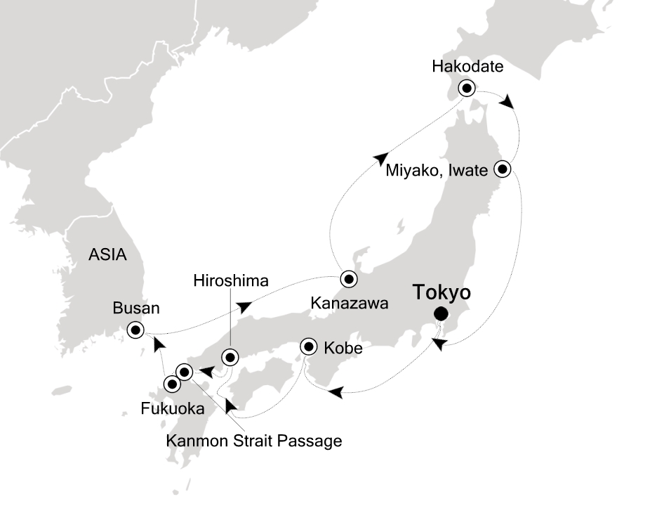 Asia Cruise Itinerary Map