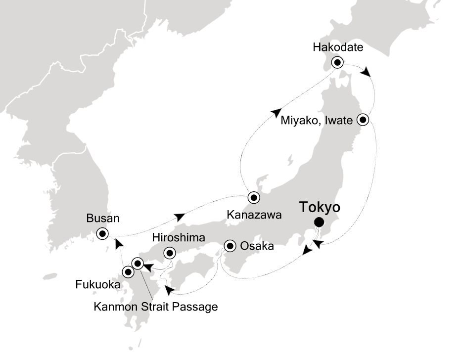 Asia Cruise Itinerary Map