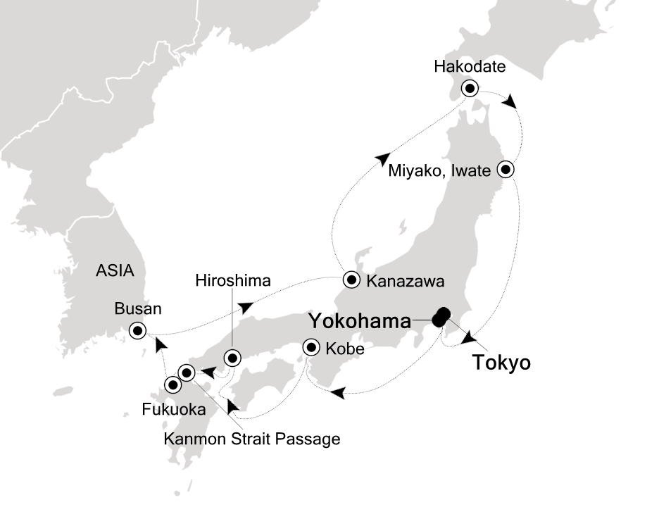 Asia Cruise Itinerary Map
