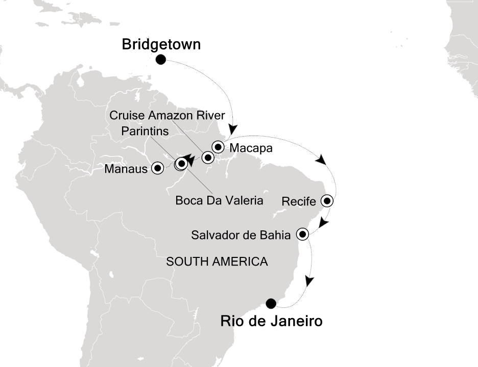 South America Cruise Itinerary Map