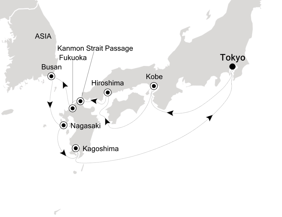 Asia Cruise Itinerary Map