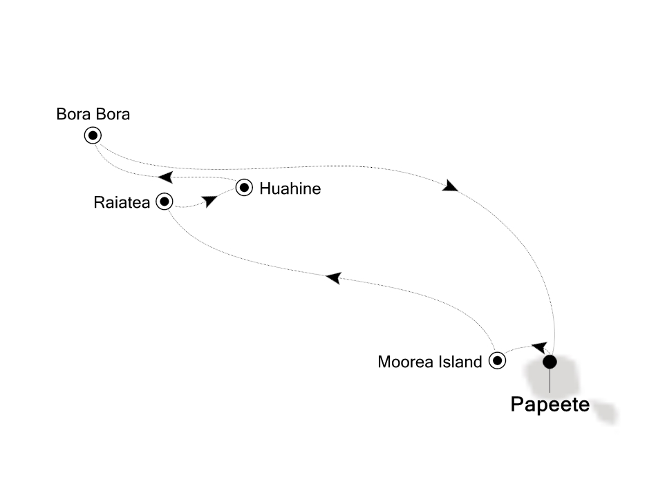 French Polynesia & Pacific Cruise Itinerary Map