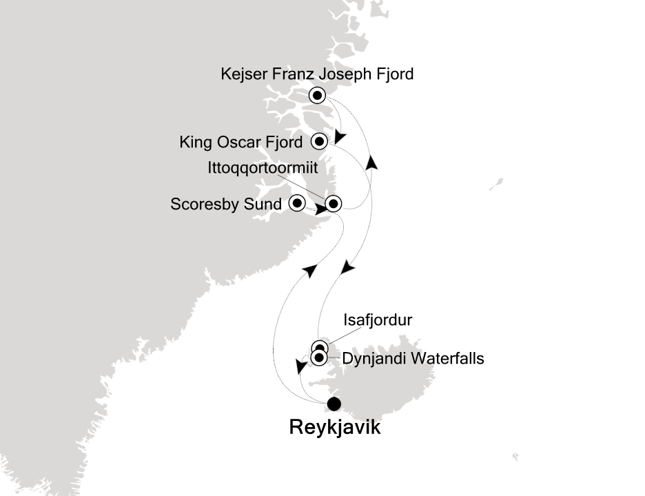 Arctic and Greenland Cruise Itinerary Map