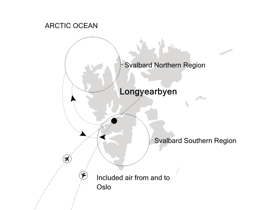 Arctic and Greenland Cruise Itinerary Map