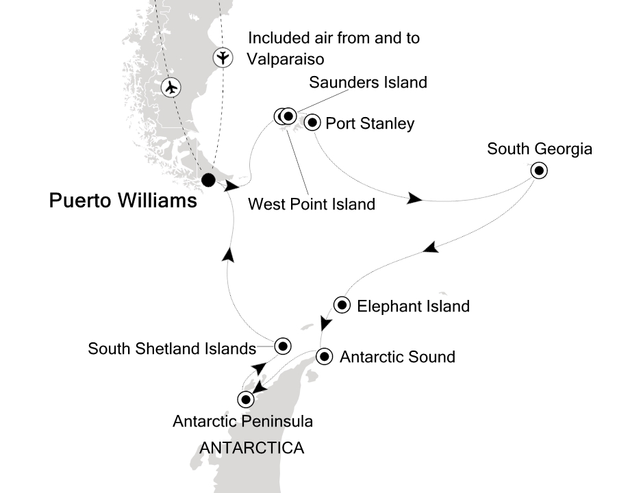 Antarctica Cruise Itinerary Map
