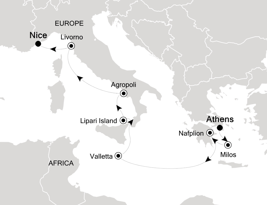Mediterranean Cruise Itinerary Map