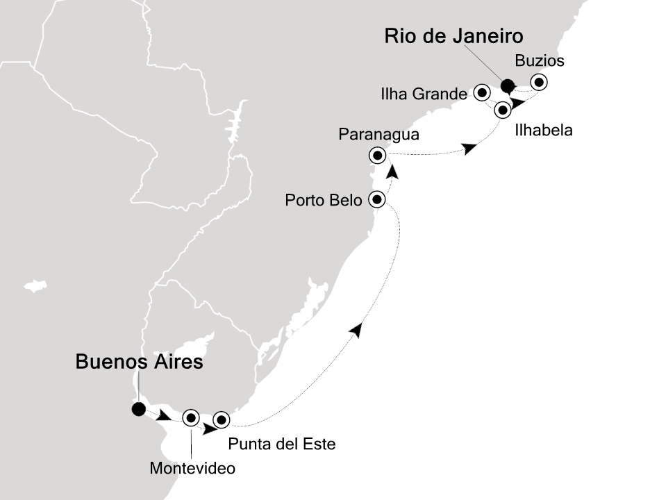 South America Cruise Itinerary Map