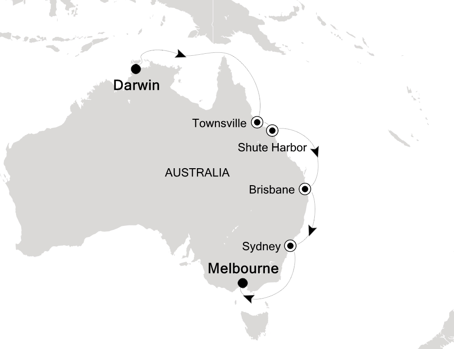 Australia & New Zealand Cruise Itinerary Map