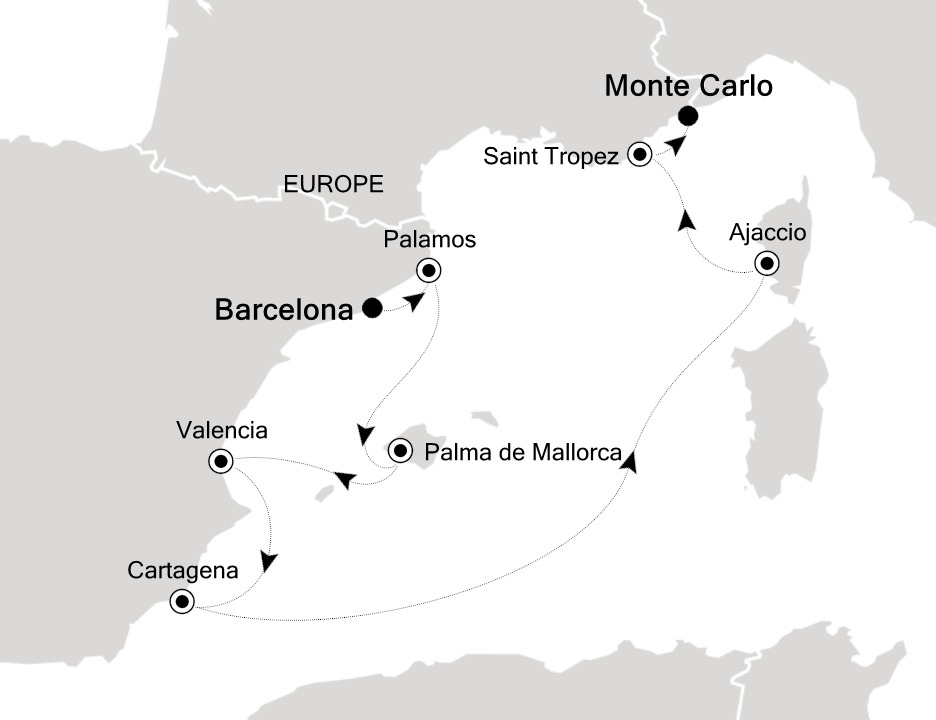 Mediterranean Cruise Itinerary Map