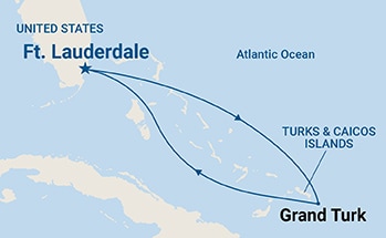 4-Day Caribbean Getaway with Grand Turk Itinerary Map