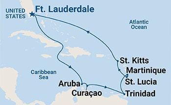 12-Day Circle Caribbean Itinerary Map
