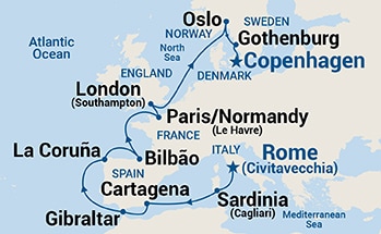 14-Day European Explorer Itinerary Map