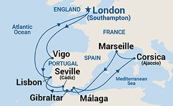 14-Day Mediterranean Adventurer Itinerary Map