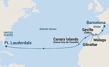 15-Day Western Europe Passage Itinerary Map