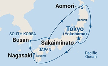 8-Day Sea of Japan Itinerary Map