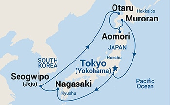 10-Day Hokkaido Spring Flowers Itinerary Map