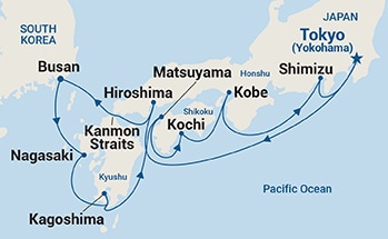 11-Day Japan Explorer Spring Flowers Itinerary Map