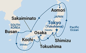 11-Day Circle Japan with Nebuta & Summer Festivals Itinerary Map