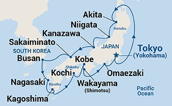 13-Day Circle Japan Fall Foliage Itinerary Map