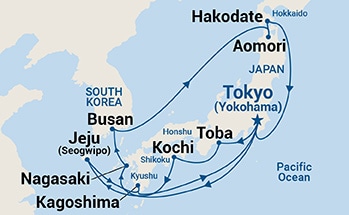 15-Day Grand Japan with Nebuta & Summer Festivals Itinerary Map