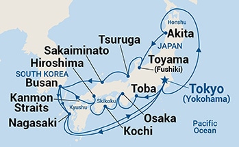18-Day Grand Japan Itinerary Map