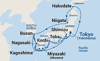 19-Day Grand Japan Itinerary Map