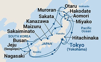 21-Day Hokkaido & Circle Japan Spring Flowers Itinerary Map