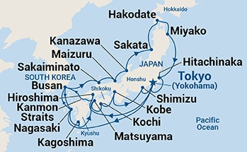 22-Day Grand Japan Spring Flowers Itinerary Map