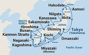 23-Day Grand Japan with Fall Foliage Itinerary Map