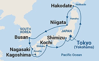 10-Day Circle Japan Itinerary Map