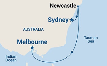 4-Day Hunter Coast Seacation Itinerary Map