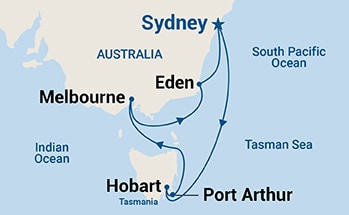 8-Day Tasmania Itinerary Map