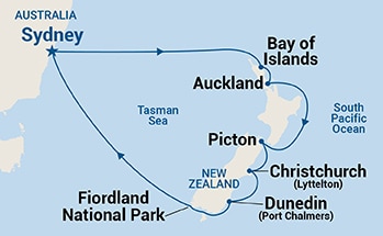 13-Day New Zealand Holiday Itinerary Map