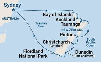 14-Day New Zealand Itinerary Map