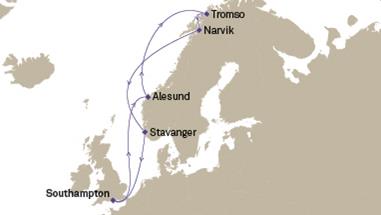 Norway and Northern Lights Itinerary Map