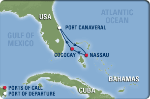 3 Nights Bahamas Cruise - Cruise with Suzy Itinerary Map
