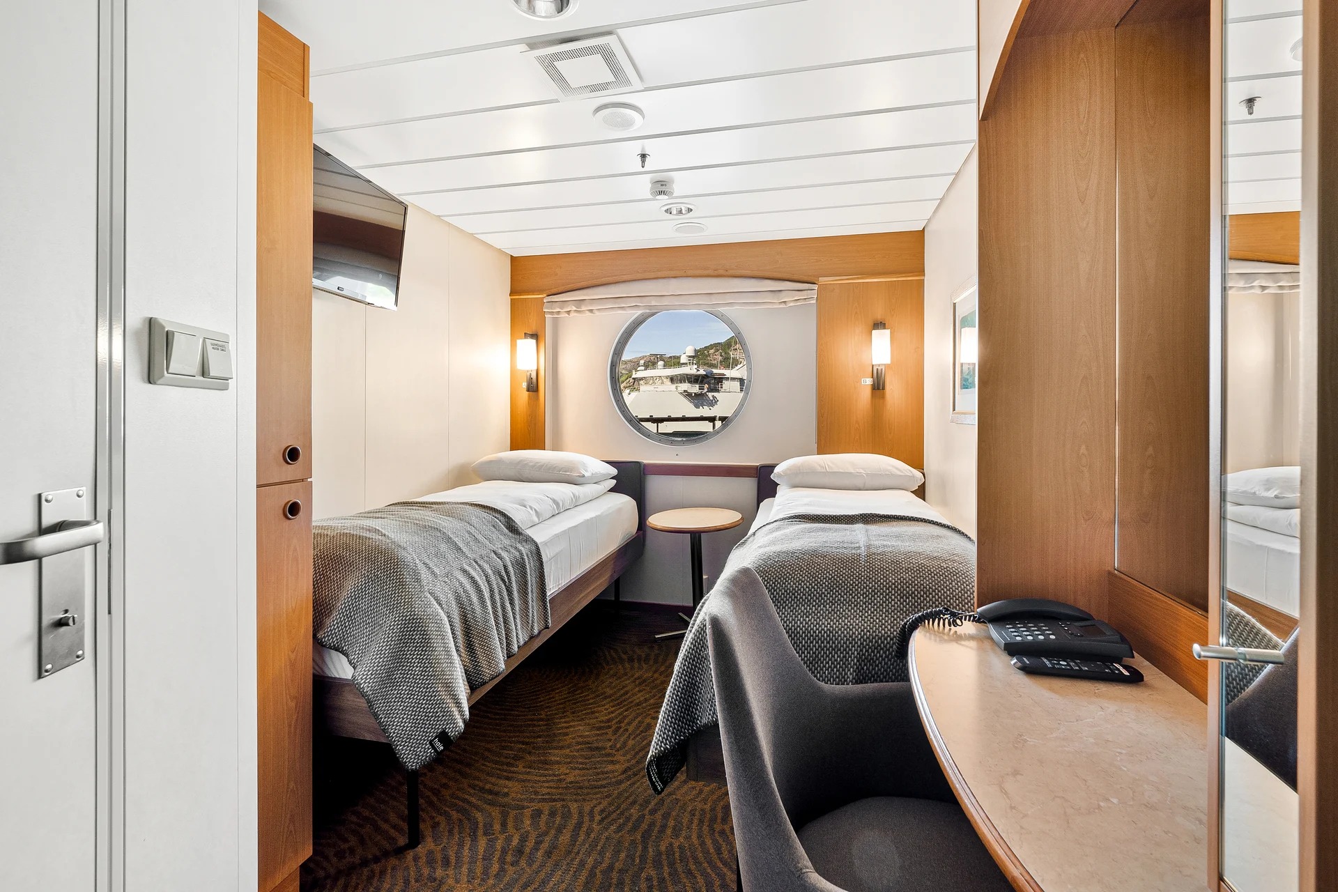 Twin on lower or promenade deck with window