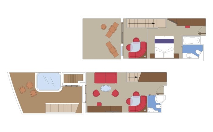 MSC Yacht Club Duplex Suite with Whirlpool Bath