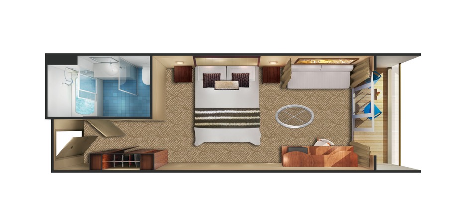 Aft-Facing Club Balcony Suite