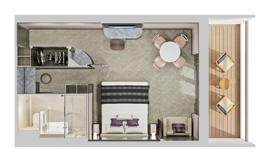 Forward-Facing Penthouse with Large Balcony