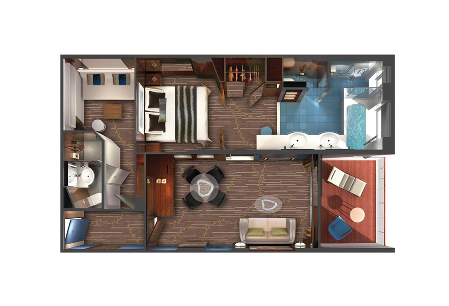 2-Bedroom Deluxe Family Suite with Balcony