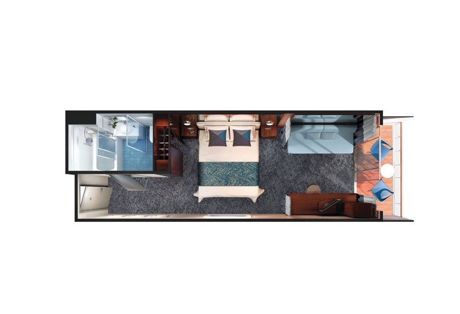 Aft-Facing Club Balcony Suite