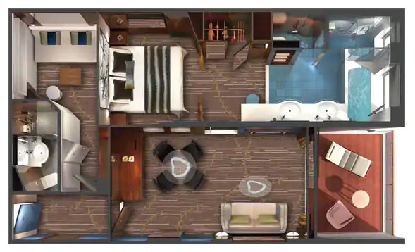 2-Bedroom Deluxe Family Suite with Balcony