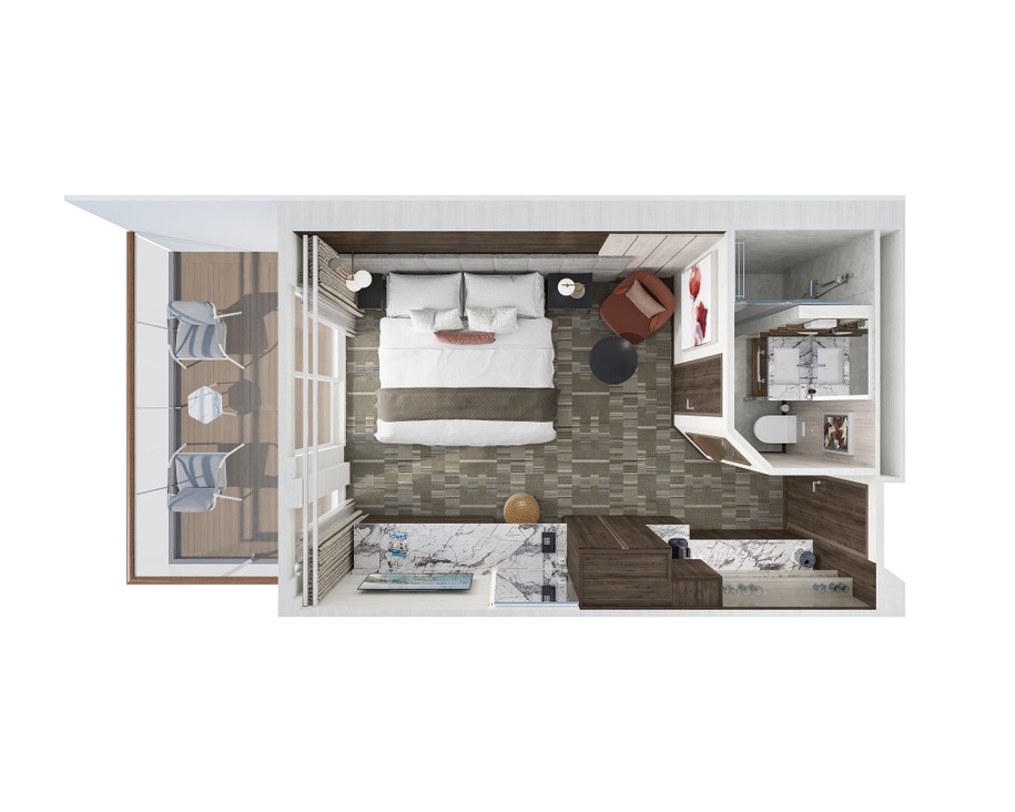 The Haven Aft-Facing Penthouse with Balcony