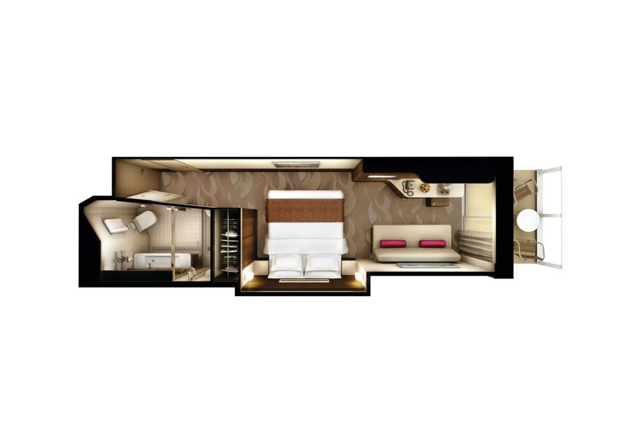 Aft-Facing Club Balcony Suite