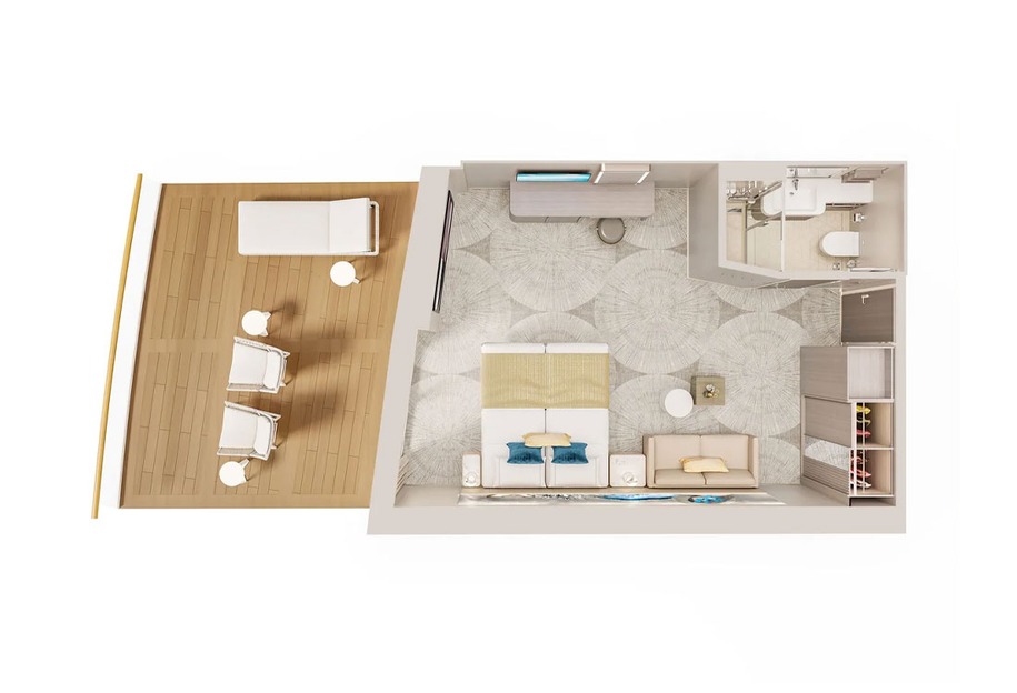 Forward-facing Club Balcony Suite With Large Balcony