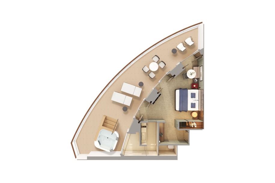 The Haven Aft-Facing Penthouse with Large Balcony